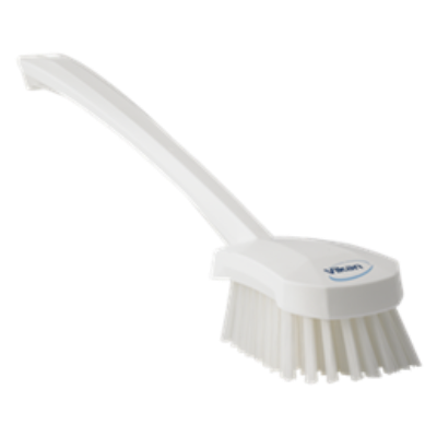 Vikan Washing Brush W/Long Handle 415mm, Stiff WHITE