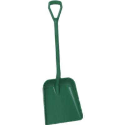 Vikan Large One Piece Shovel D Grip, 379 x 345 x 90mm, 1035mm, GREEN