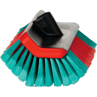 Vikan Washing Brush, Water Fed, High/Low, 275mm, Soft/Split, BLACK