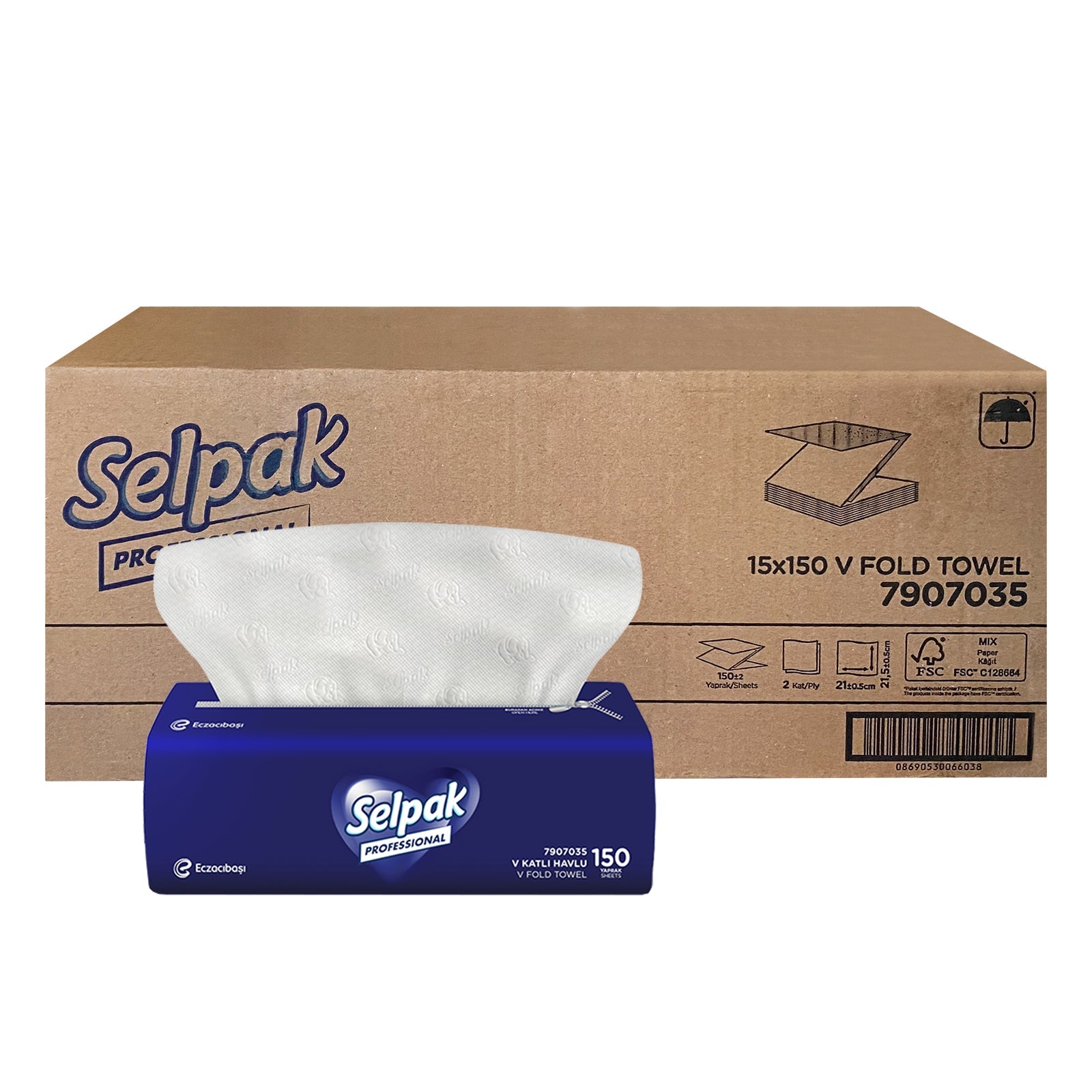 White V-Fold Selpak Professional Hand Towel x 2250 Sheet 2-ply