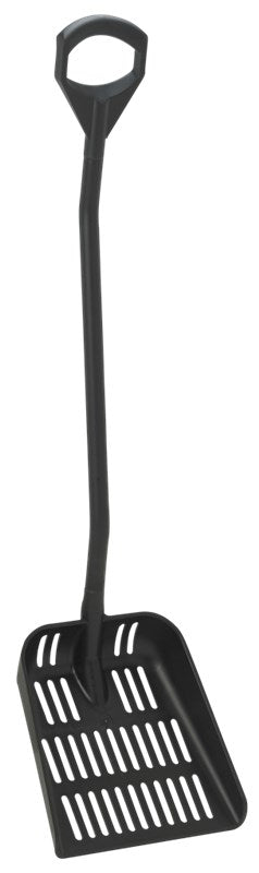 Vikan Ergonomic Shovel w/Drainholes 380 x 340 x 90mm, 1305mm, BLACK