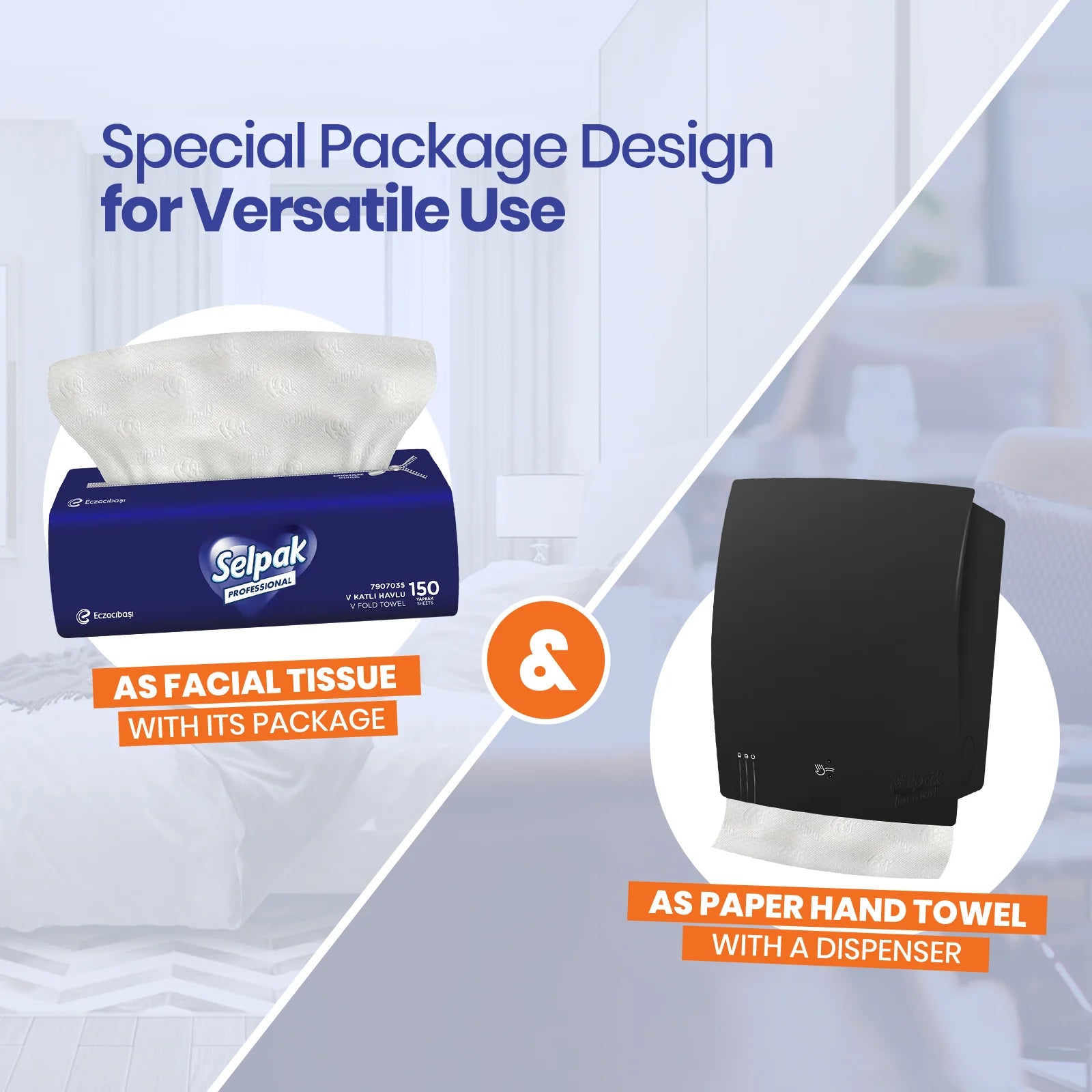White V-Fold Selpak Professional Hand Towel x 2250 Sheet 2-ply