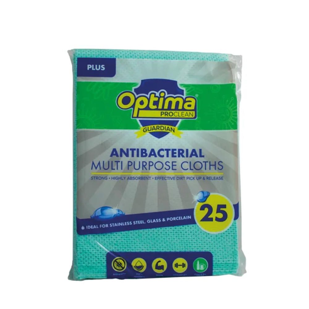 Optima Antibacterial Cloths - Pk25