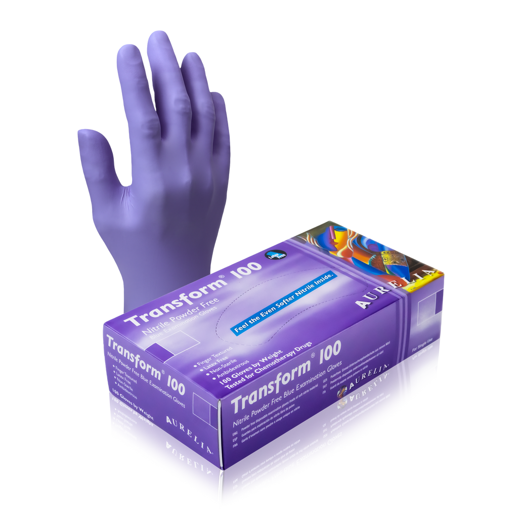 Aurelia Transform 100 Strong Blue Nitrile Gloves