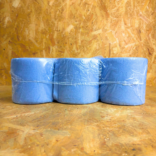 2Ply Blue Embossed Centrefeed - 67m x 165mm - 6 Rolls