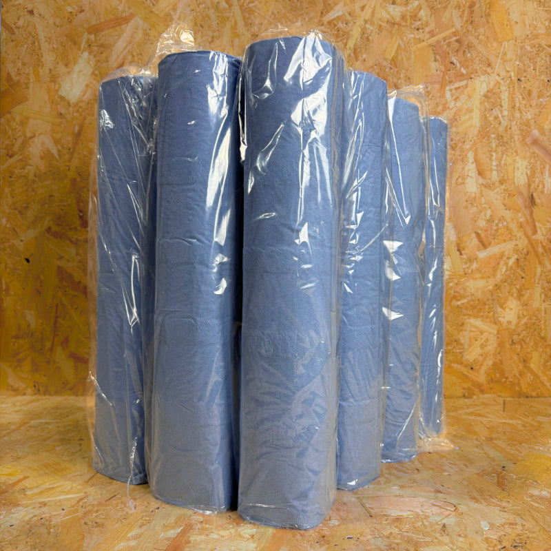 2Ply Blue Embossed Couch Roll - 40m x 500mm - 12 Rolls