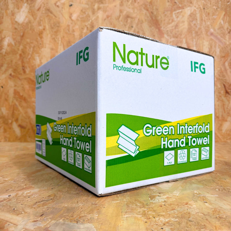 1Ply Green Hand Towels V Fold - 3600 Sheet