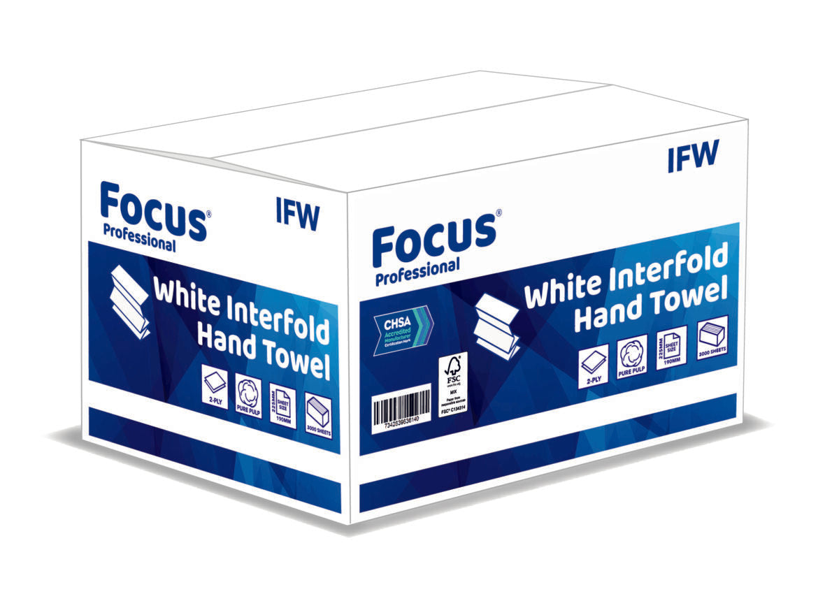 2ply White Interfold Hand Towel x 3000 Sheets