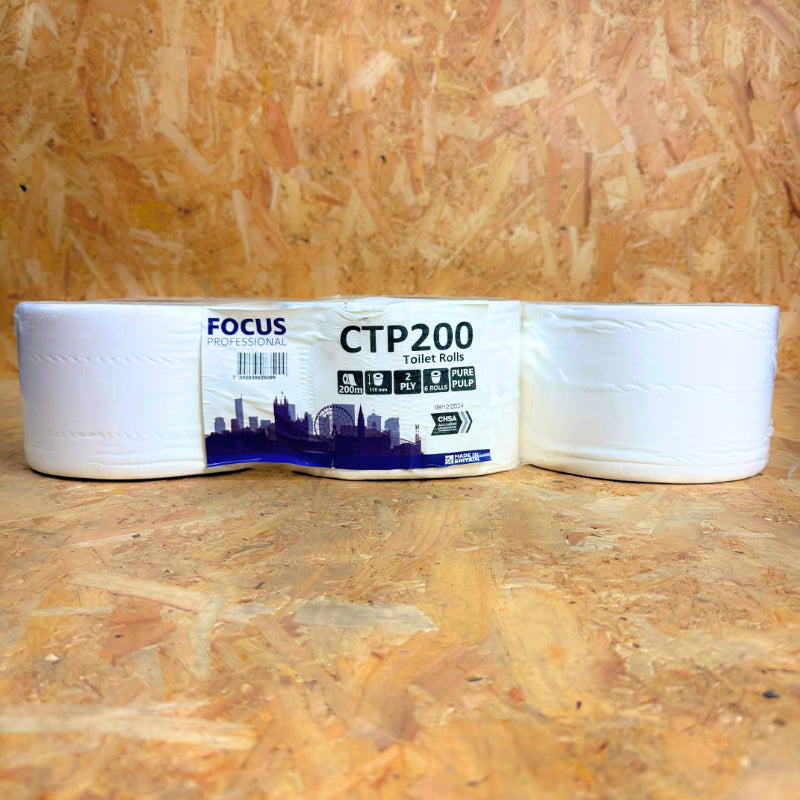 2Ply Centrefeed Toilet Roll Small - 200m x 110mm - 6 Rolls
