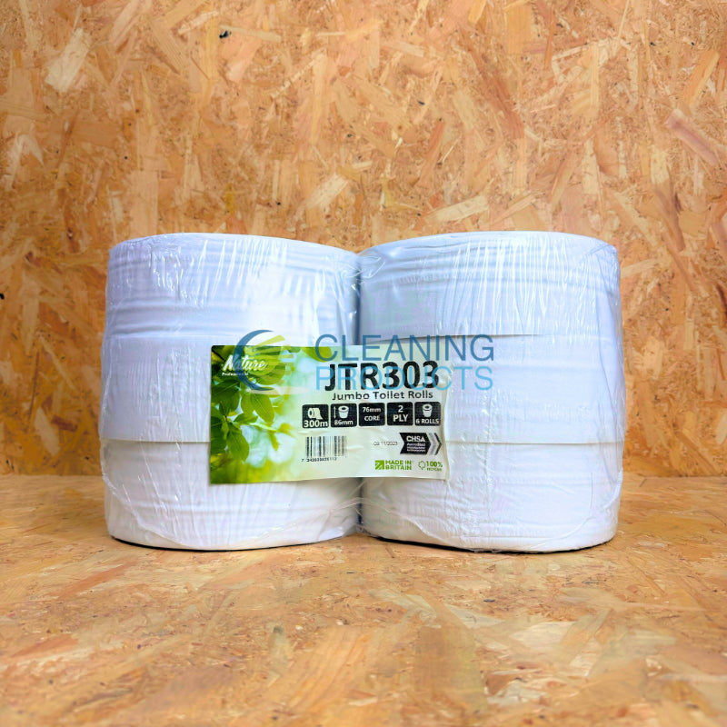 Pallet of 2Ply Jumbo Toilet Rolls - Recycled - 300m x 86mm - 6 Rolls