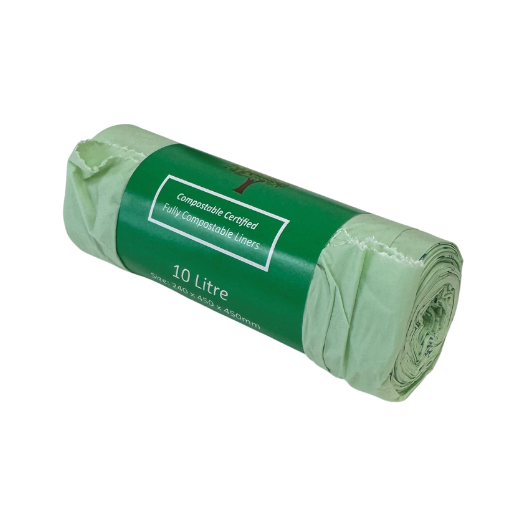 Green 100% Compostable Food Waste 10L Bags - 1 Roll - 20 Bags