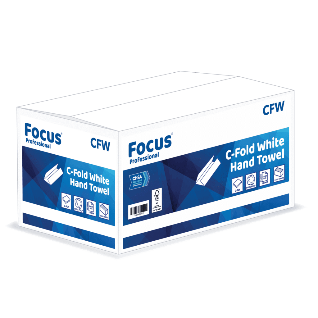 White C-Fold Focus Hand Towel x 2400 2-ply