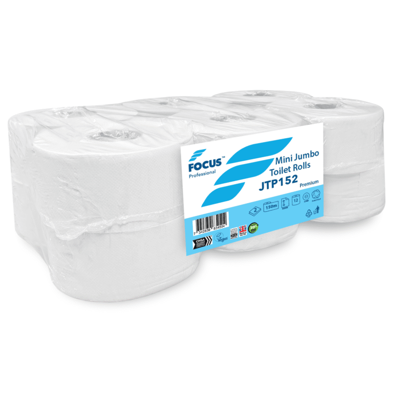 2Ply Mini Jumbo Toilet Roll - 2.25 Core - Pure - 12 Rolls