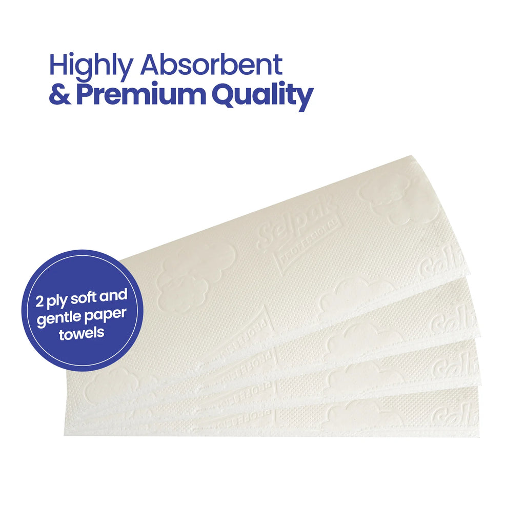 2Ply Selpak White Hand Towel Z Fold - 3000 Sheet