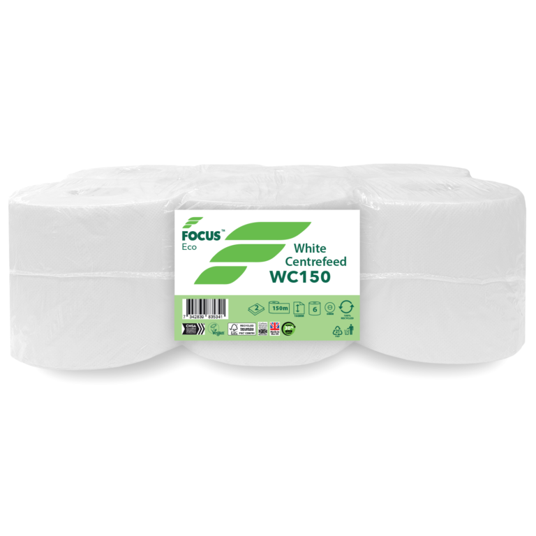 2Ply White Centrefeed Roll - 150m x 165mm - 6 Rolls