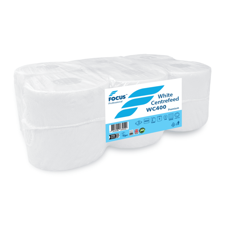 2Ply White Embossed Centrefeed - 67m x 165mm - 6 Rolls