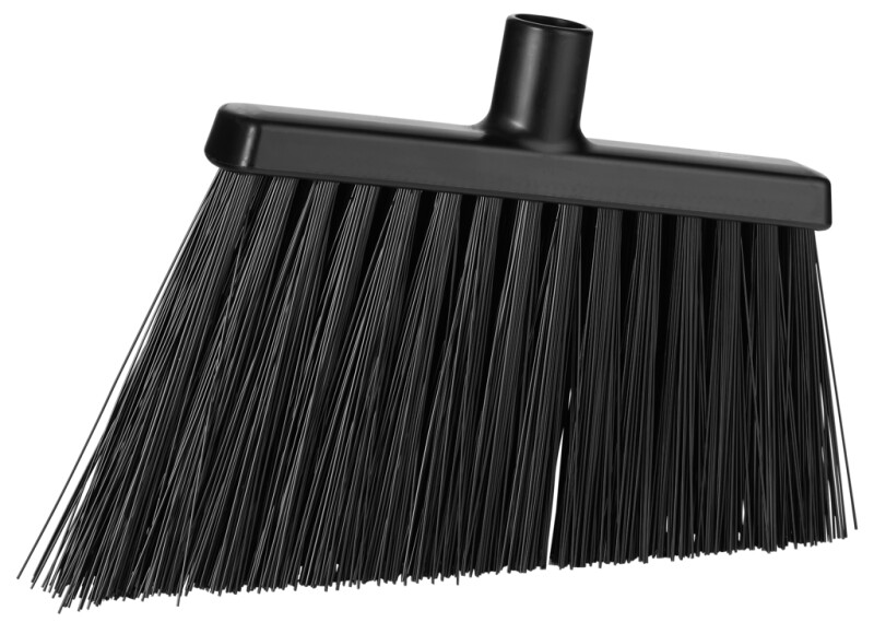 Vikan Broom, Angle Cut 290mm, Very Hard BLACK