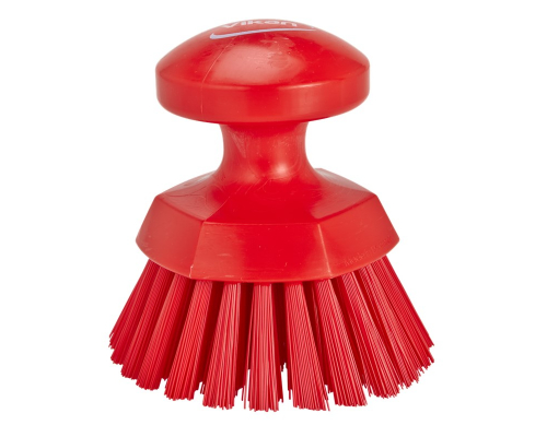 Vikan Round Hand Scrub 110mm Dia, Hard RED