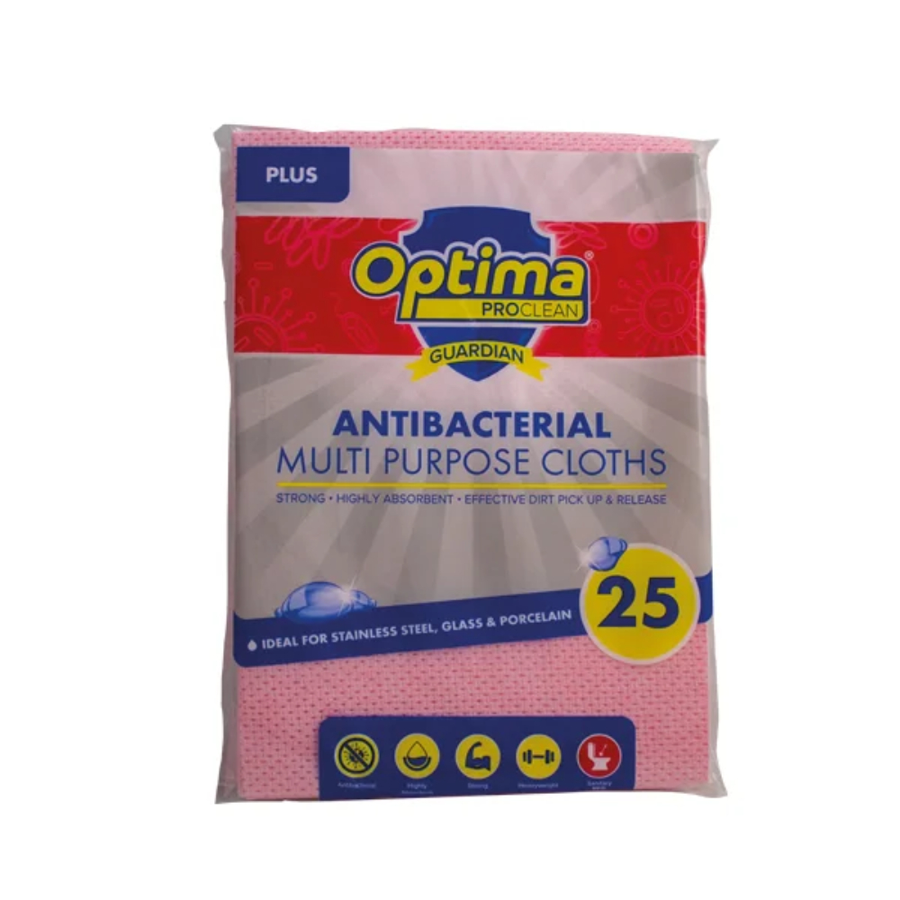 Optima Blue Antibacterial Cloths  - Pk25