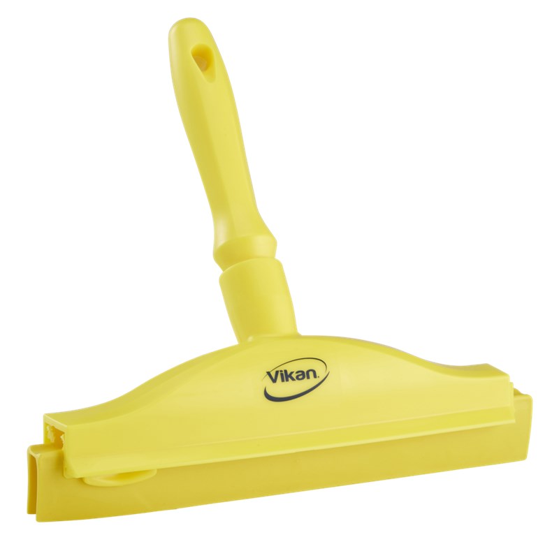 Vikan Hygienic Double Blade Hand Squeegee w/Replacement Cassette 250mm, YELLOW