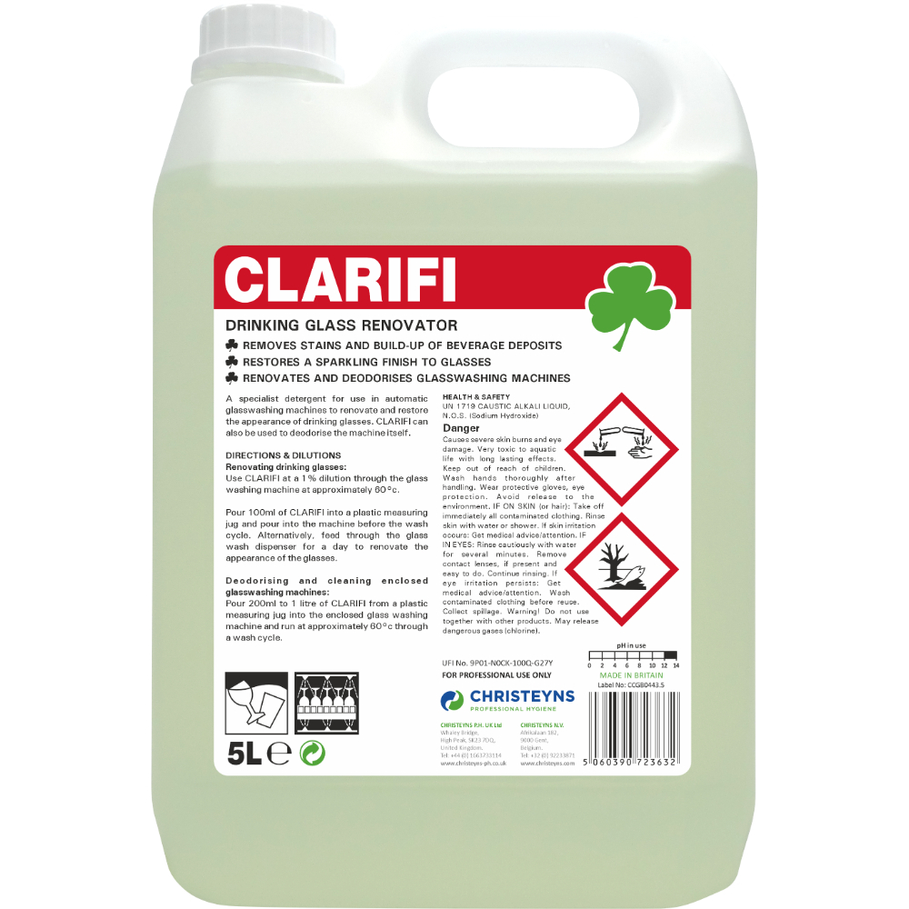 Christeyns CLARIFI Drinking Glass Renovator 5L