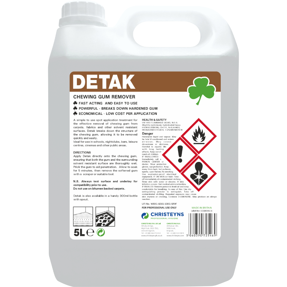 Christeyns DETAK Chewing Gum Remover 5L