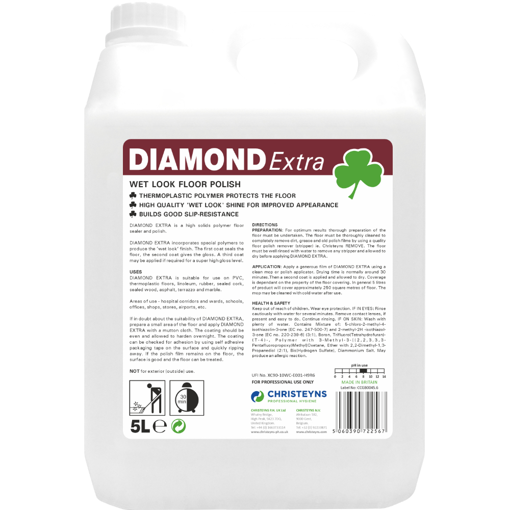 Christeyns DIAMOND EXTRA Wet Look Floor Polish 5L