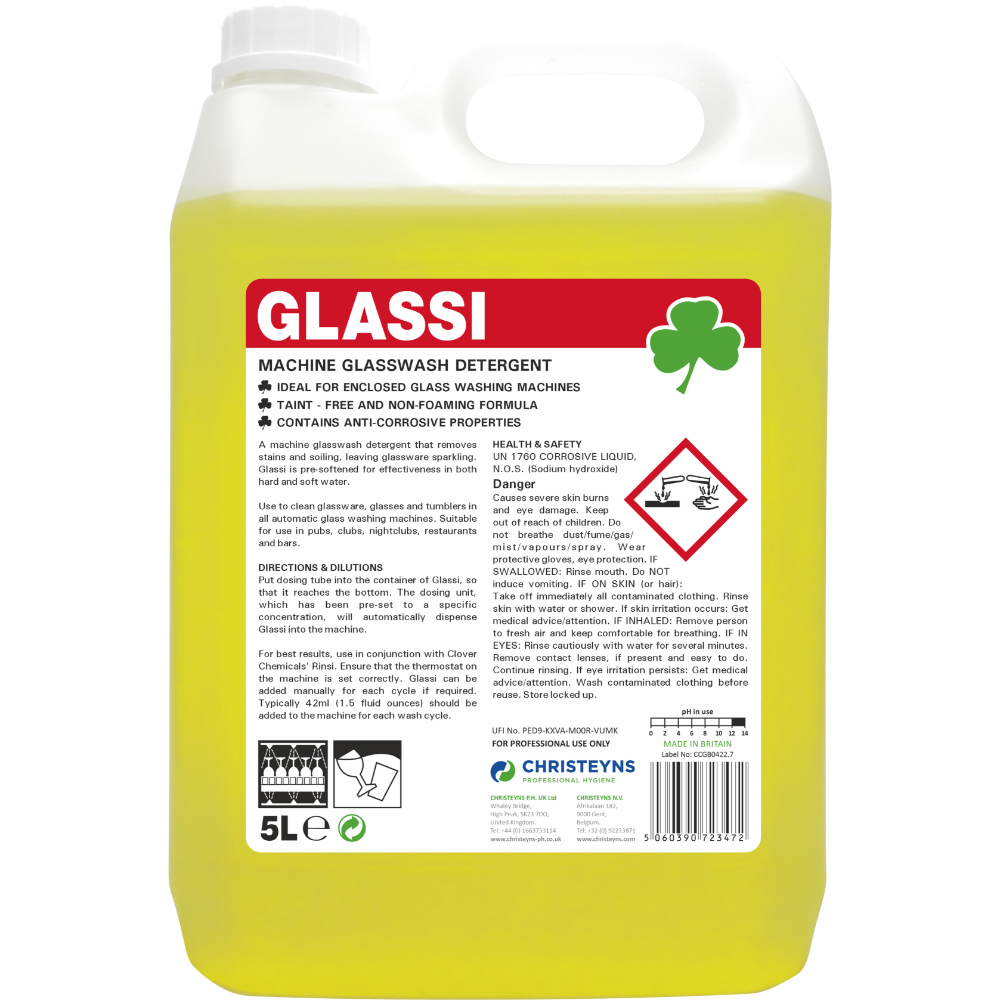 Christeyns GLASSI Machine Glasswash Detergent 5L