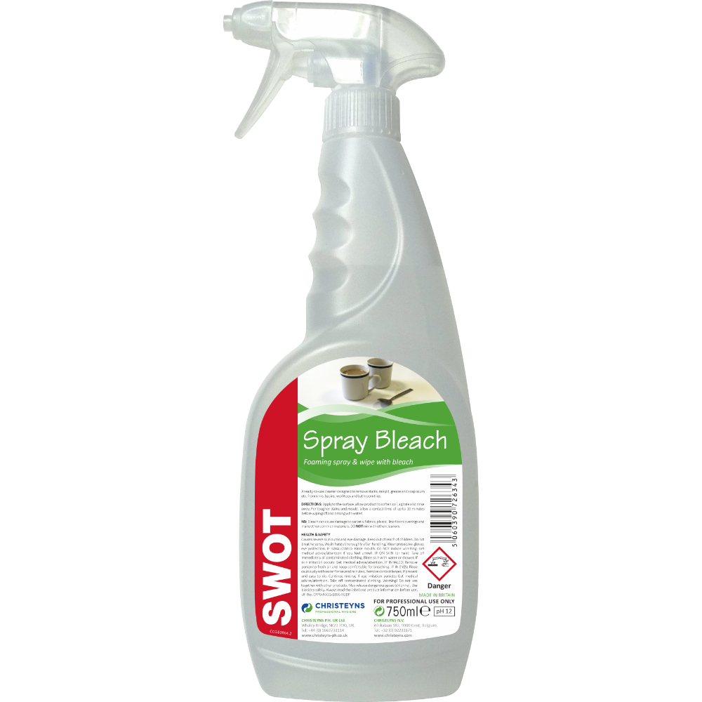 Christeyns SWOT Spray & Wipe with Bleach 750ml