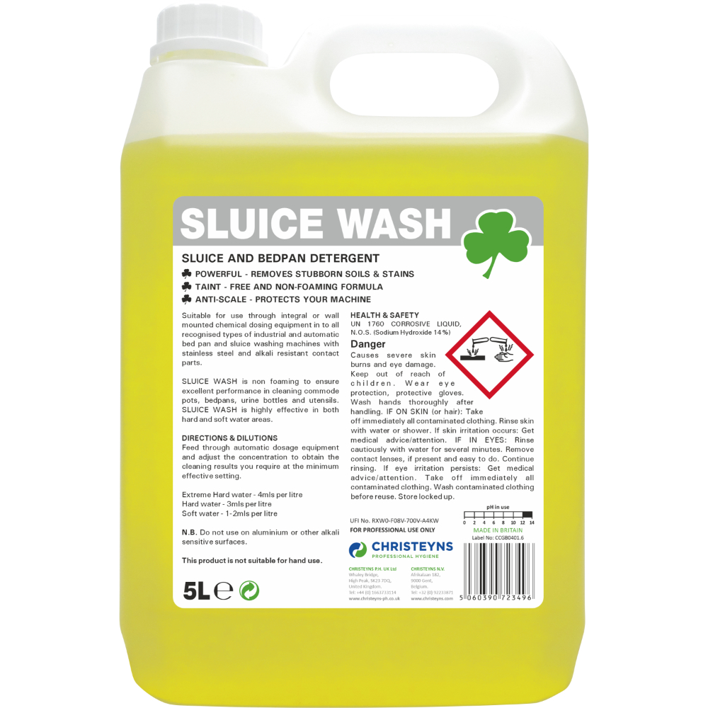 Christeyns SLUICE WASH Sluice and Bedpan Detergent 5L