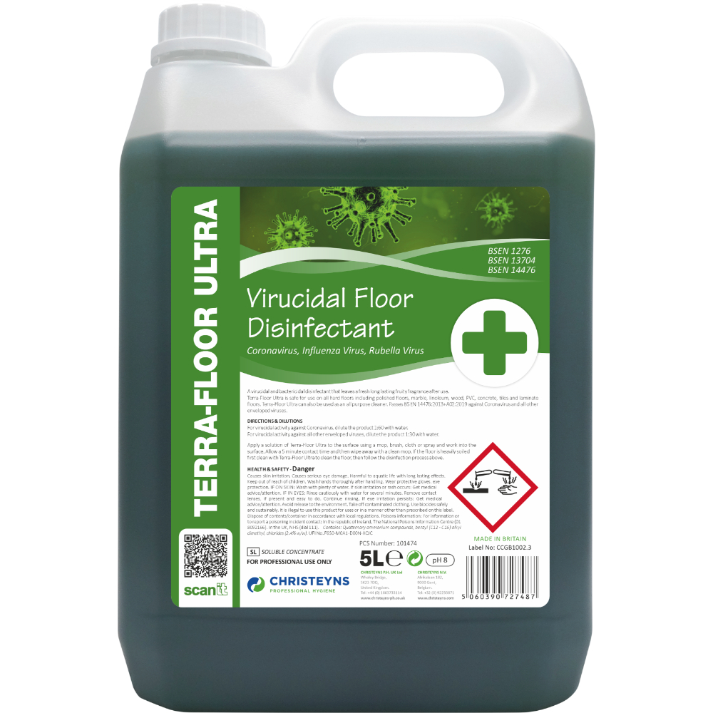 Christeyns TERRA-FLOOR ULTRA Virucidal Floor Disinfectant 5L
