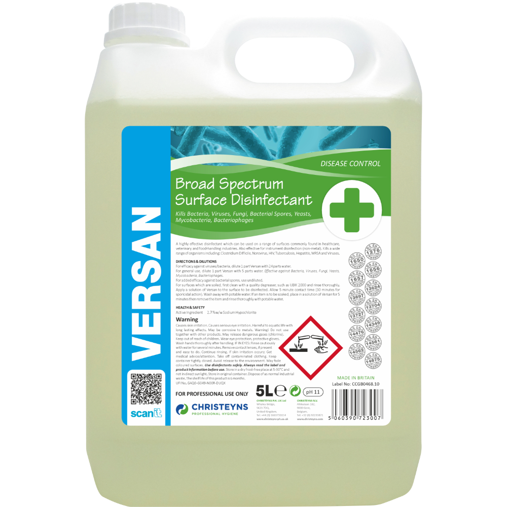 Christeyns VERSAN Broad Spectrum Disinfectant 5L