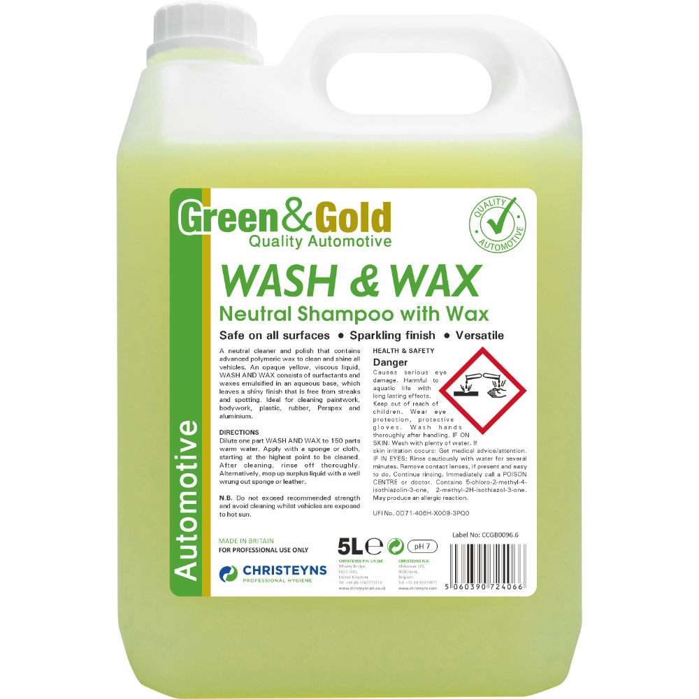 Christeyns WASH & WAX Car Shampoo 5L