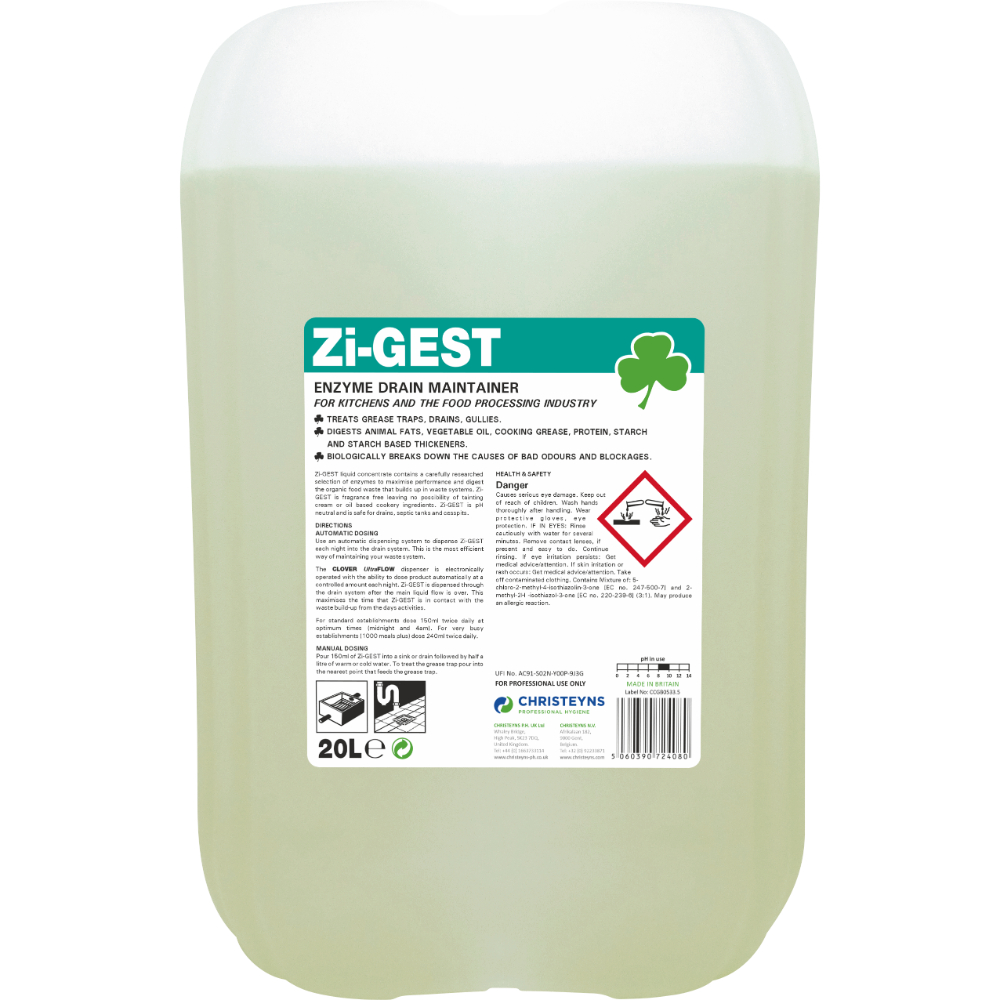 Christeyns ZI-GEST Enzyme Drain Maintainer 20L