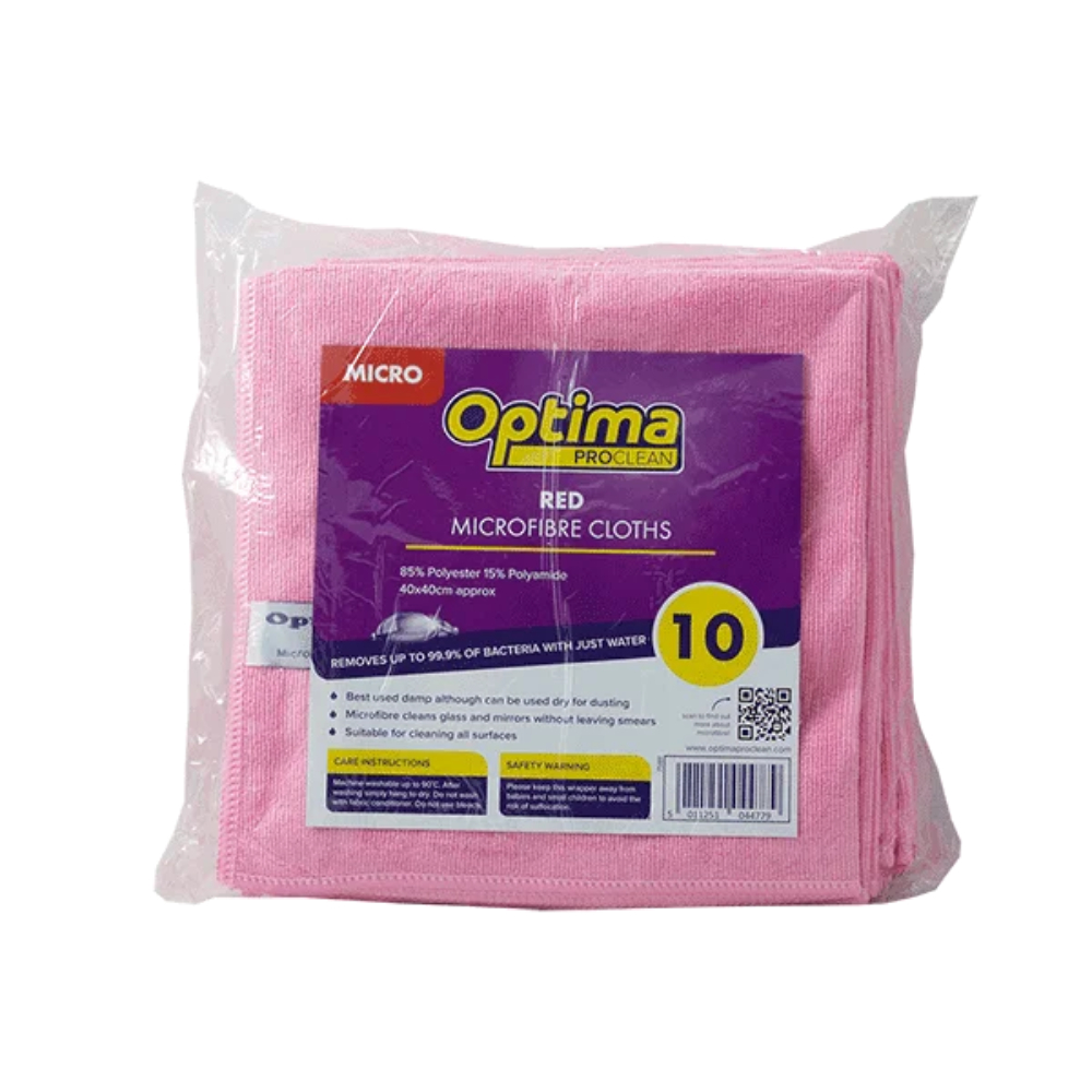 Optima Proclean Microfibre Cloth Red 