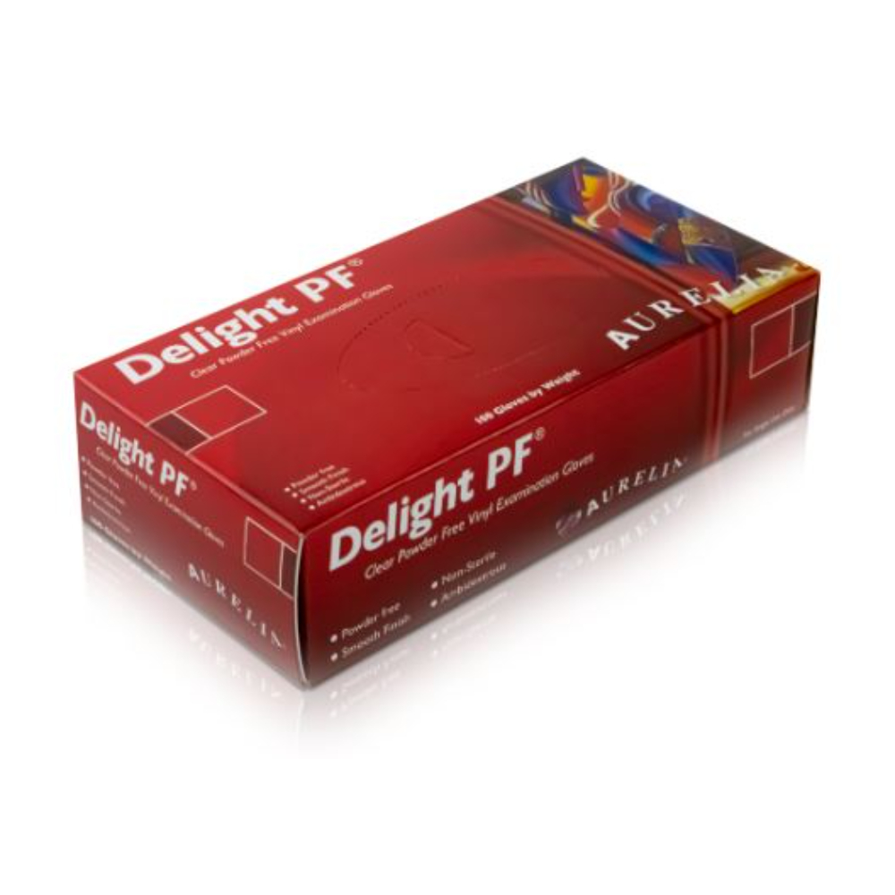 Clear Vinyl Gloves (Delight) - Large